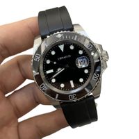 Black Dial date+Rubber Strap