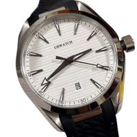 Silver Dial Silver hand Rubber