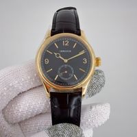 Black dial+yellow gold case+black strap