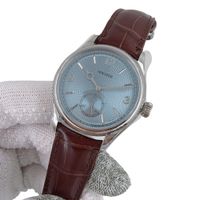 Blue dial +brown strap