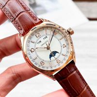 SILVER+rose gold case +leather