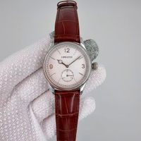 Silver dial +brown strap