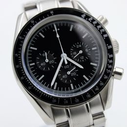 O1 Quartz Chronograph Function Mens Watch Speed Moon Watches Stainless Steel Flod Clasp