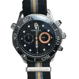 New Arrived Diver 300M Chronograph 007 First Light VK64 Quartz Stainless Steel Mens Watch Stainless Steel Case Silver Case Nato Strap