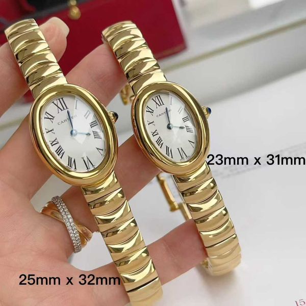 cartierquartz Sapphire Glass Yellow Gold 31MM Womens Wristwatches Black Dial Understated Luxury Ladies Watch blue