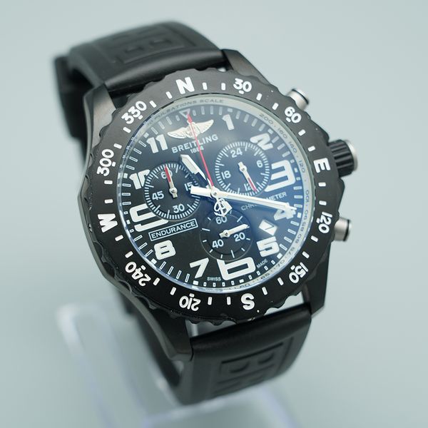 BREITLING Quatz Chrono Stainless Steel Men's Watch Stainless Steel Case Silver Case New Black Case