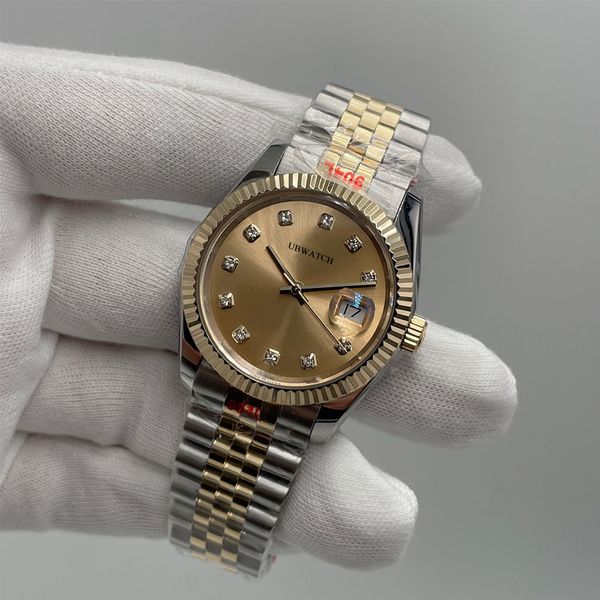 UPGRADED MIYOTA Automatic Mechanical 36mm Precise Mens Watches ST9 Sapphire Crystal Men's Wristwatches With Diamond Hour Markers